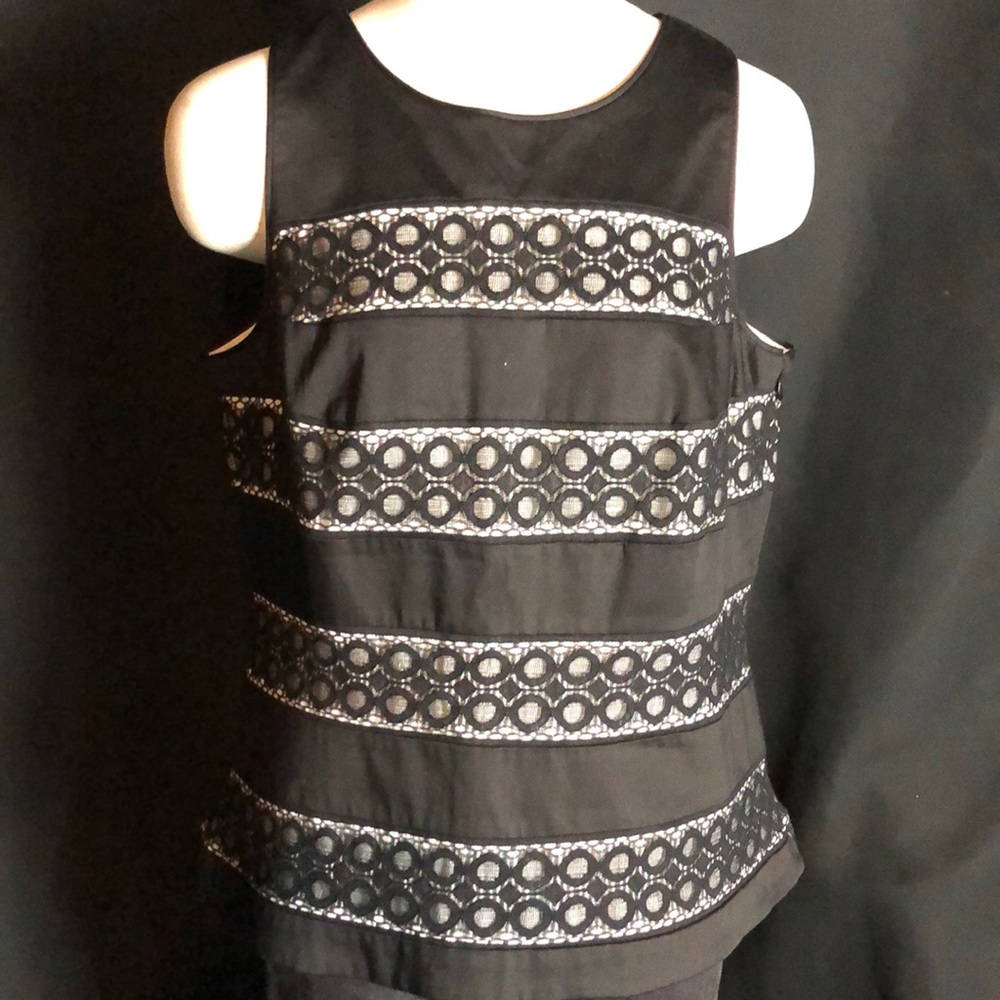 White House Black Market Black Lace-Trim Sleeveless Tank